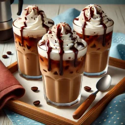 Classic Iced Caffé Mocha TLM Blog Ly iced mocha với kem tươi và chocolate chảy trên mặt
