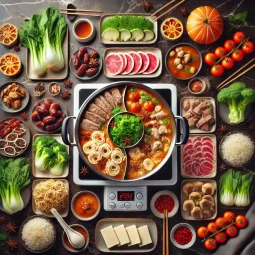 Mongolian Lamb Hot Pot TLM Blog Lẩu cừu Mông Cổ sôi nghi ngút với rau củ và thịt cừu thái lát mỏng