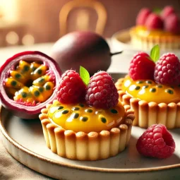PASSIONFRUITANDRASPBERRYTART TLM Blog Món tráng miệng hấp dẫn từ trái cây tươi mâm xôi và chanh dây