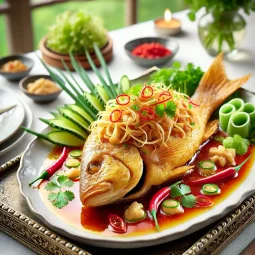 Thai fried fish in ginger sauce TLM Blog Cá chiên vàng rụm sốt gừng cay ngọt kiểu Thái