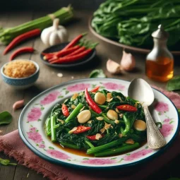 Water spinach garlic chilli stirfry TLM Blog
